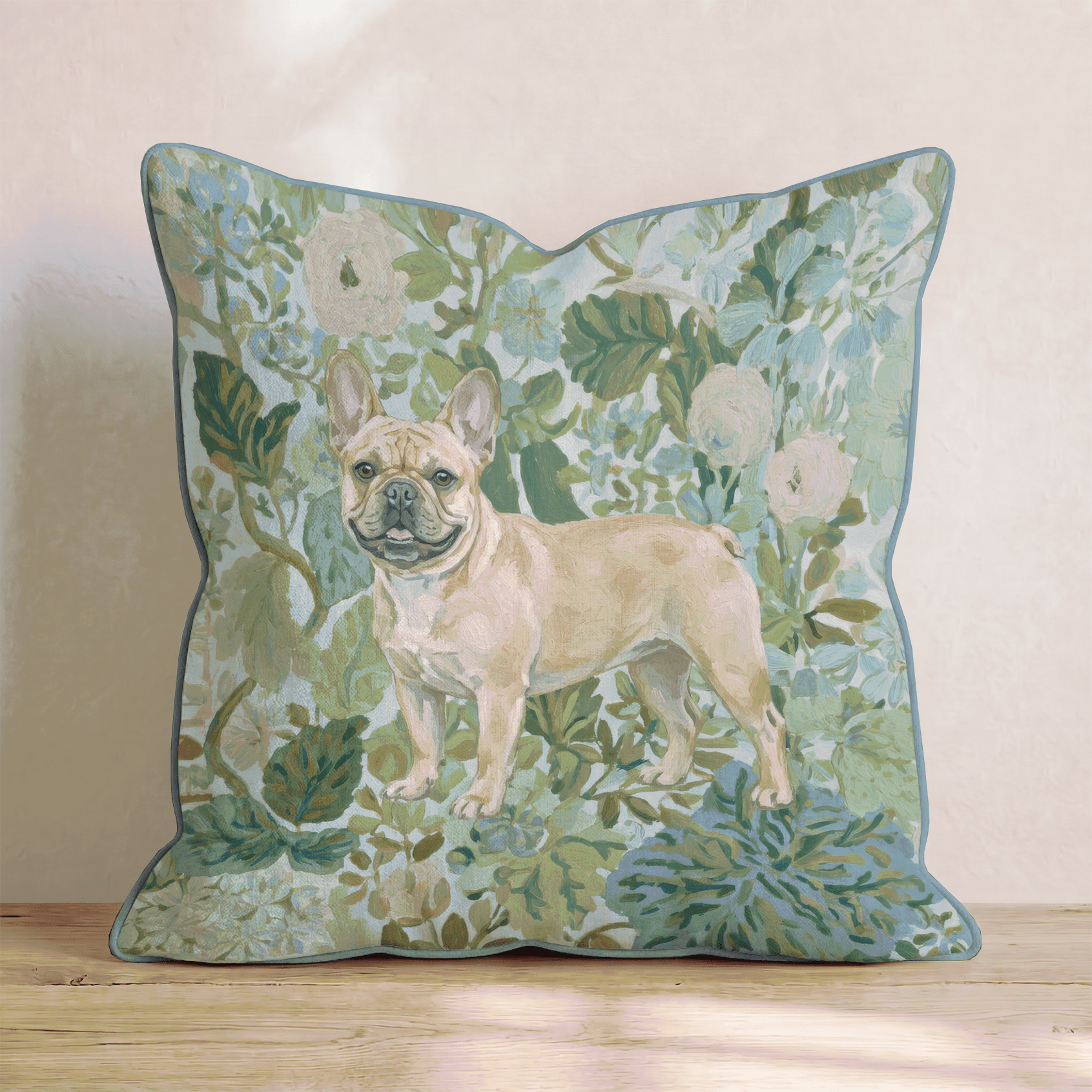Frenchie Power Throw Pillow - Hillcroft Home