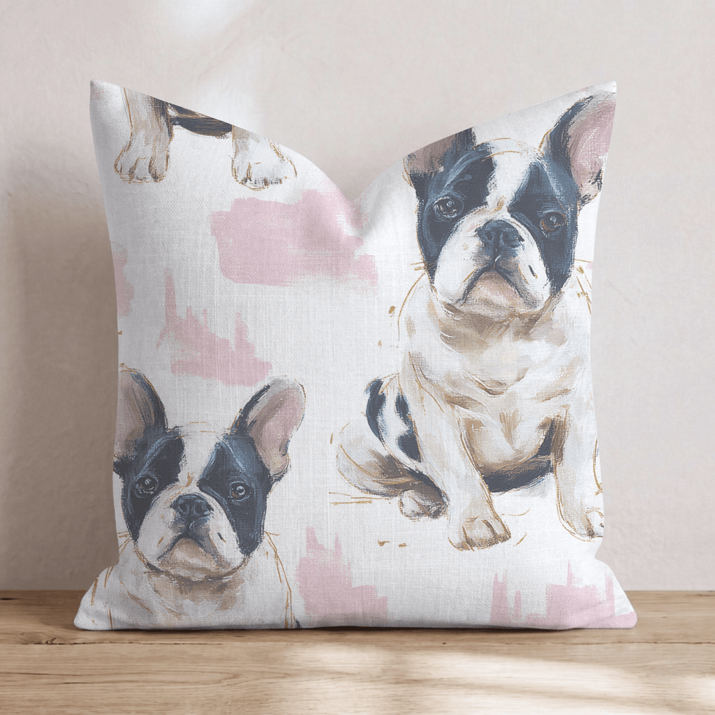 Frenchie Snuggles Throw Pillow - Hillcroft Home