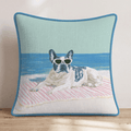 Frenchie Tan Throw Pillow - Hillcroft Home