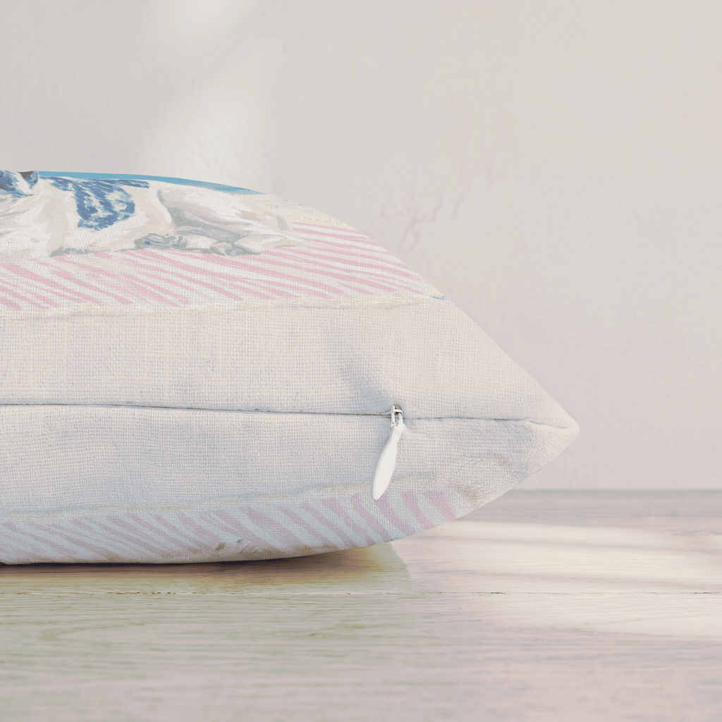 Frenchie Tan Throw Pillow throw pillow - Hillcroft Home