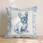 Frenchie Toile Throw Pillow - Hillcroft Home