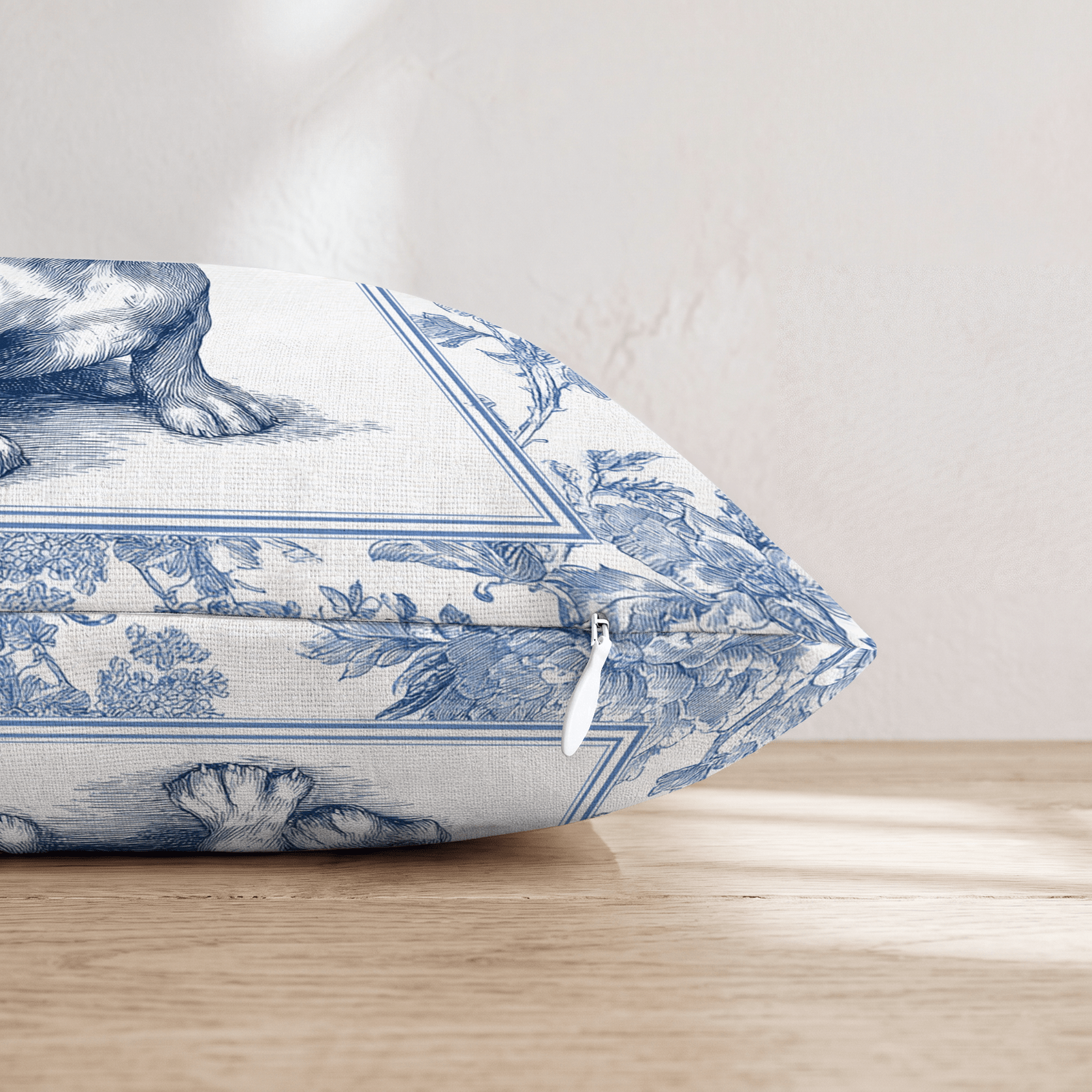 Frenchie Toile Throw Pillow - Hillcroft Home