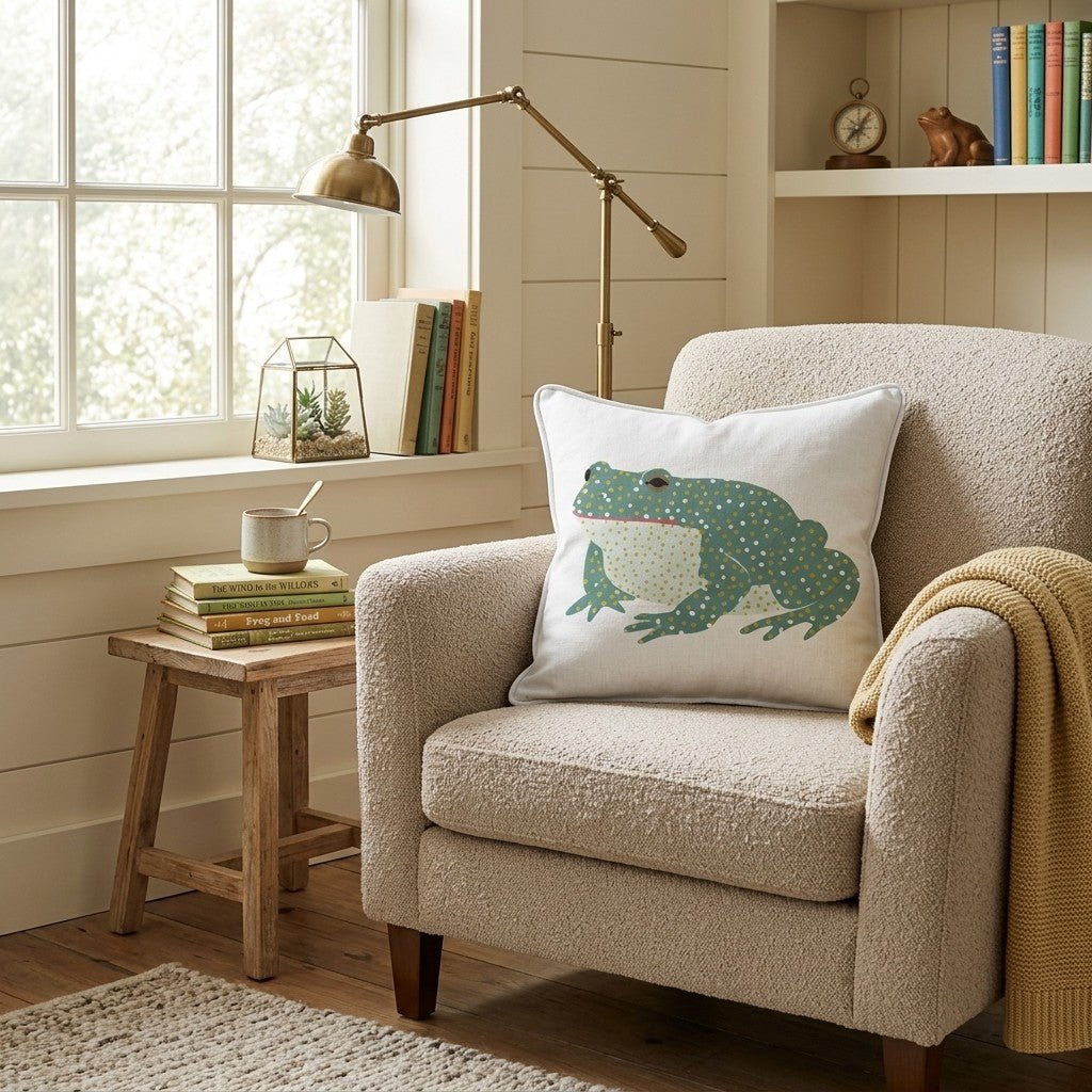 Friendly Frog Throw Pillow - Hillcroft Home
