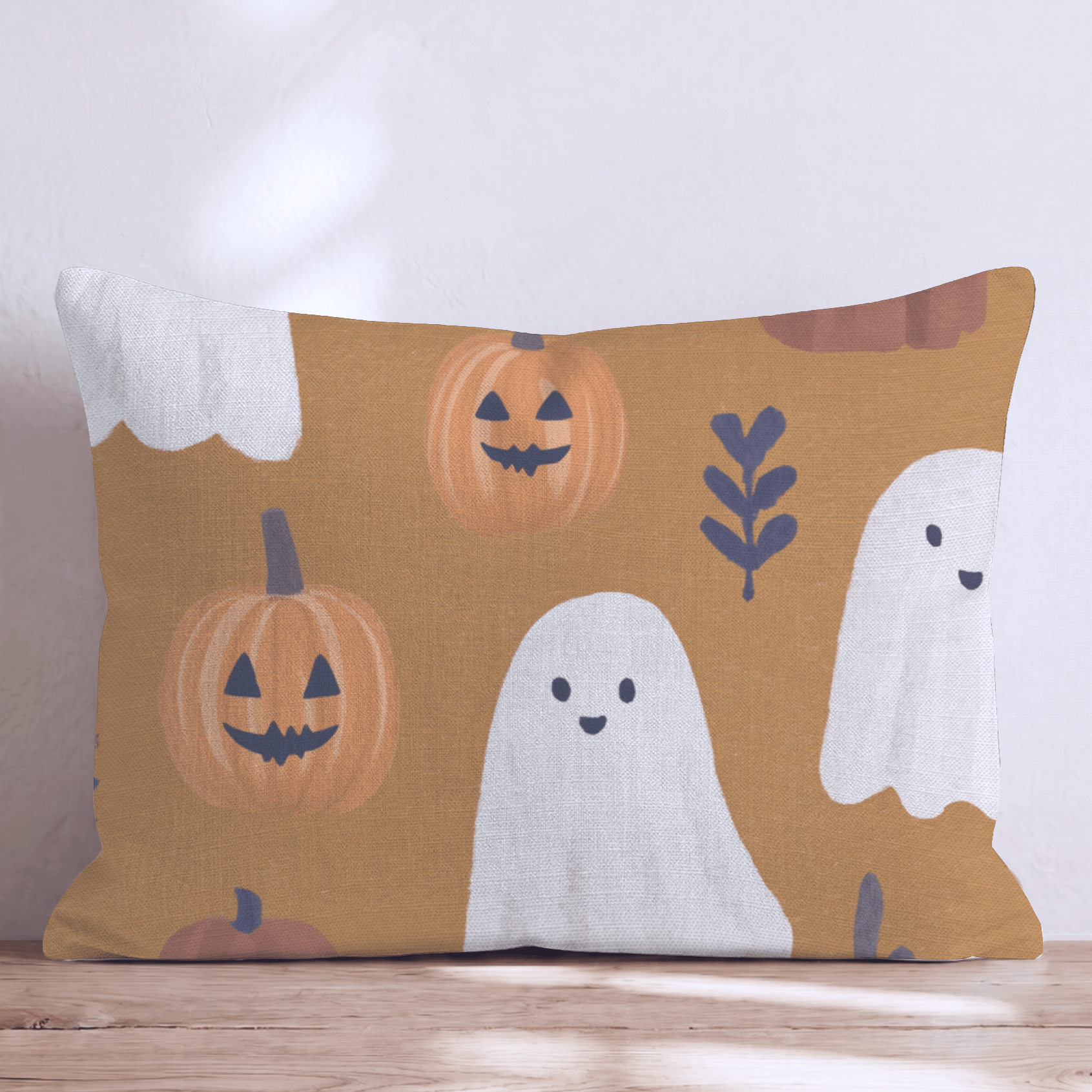 Friendly Ghost Patch Throw Pillow - Hillcroft Home