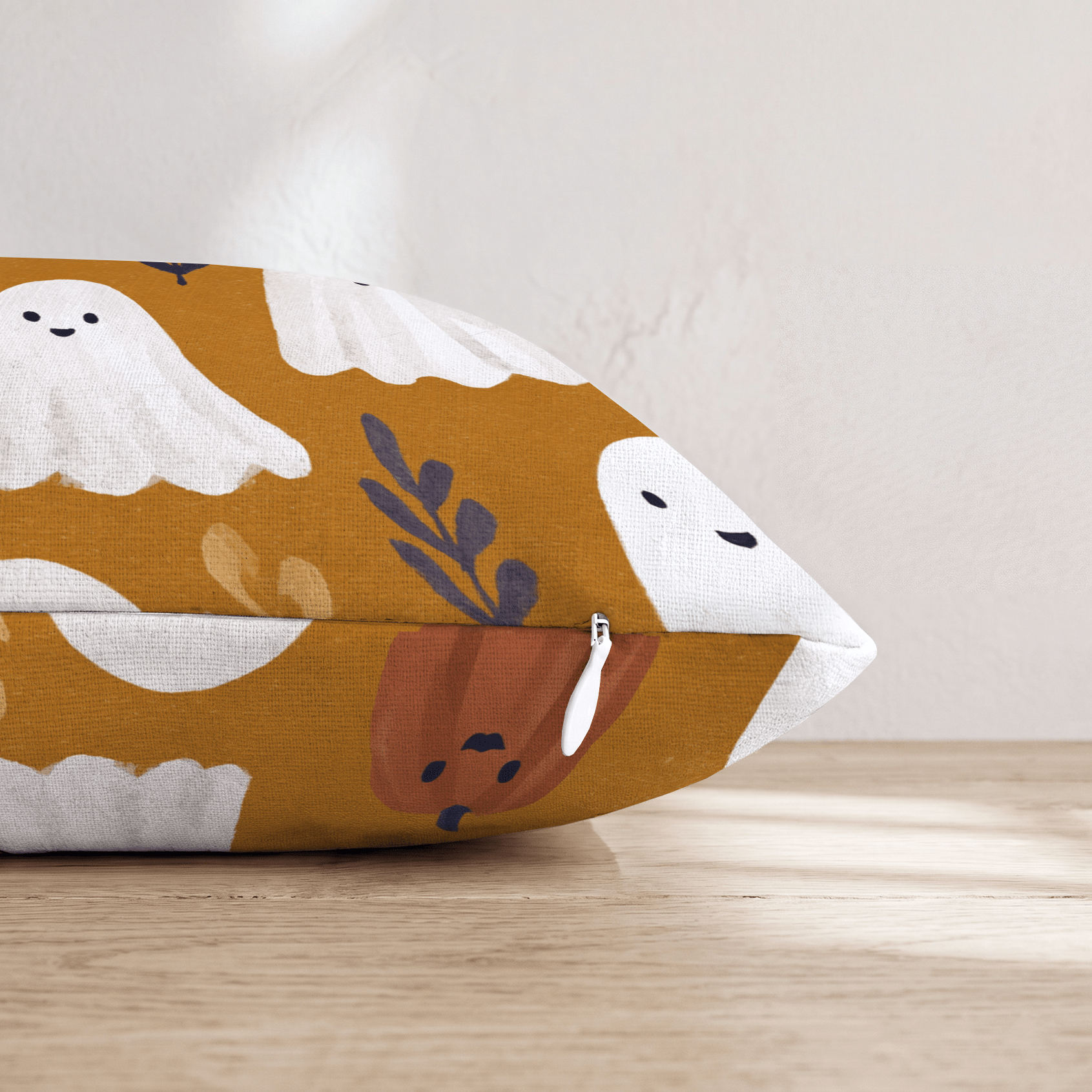 Friendly Ghost Patch Throw Pillow - Hillcroft Home