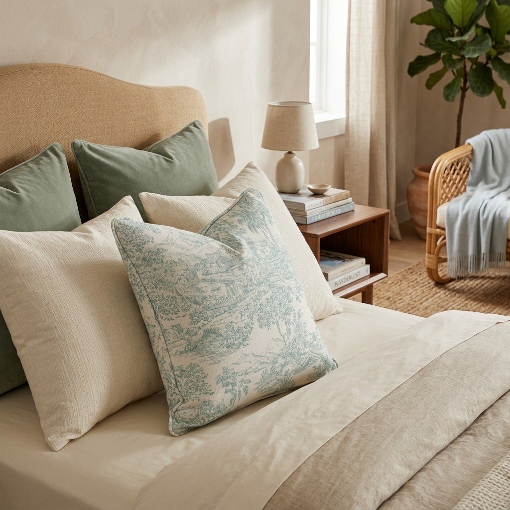 From Above Toile Throw Pillow - Hillcroft Home