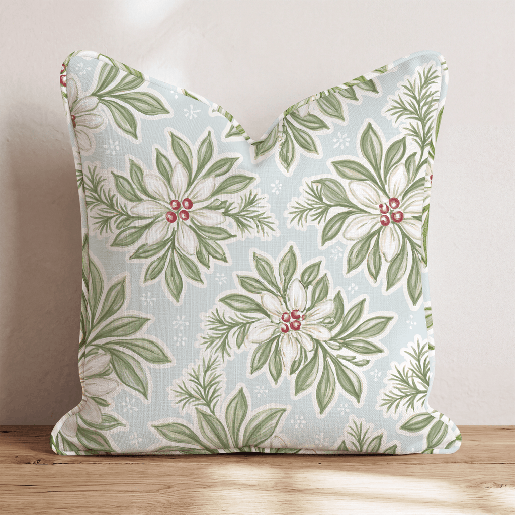 Frosted Evergreen Throw Pillow throw pillow - Hillcroft Home