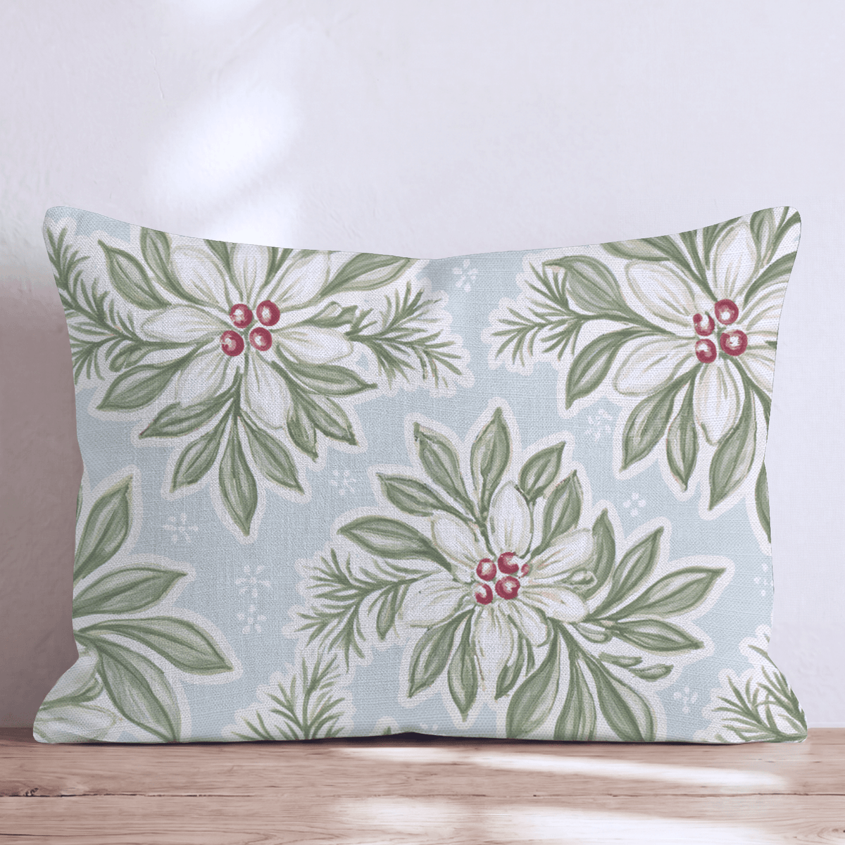 Frosted Evergreen Throw Pillow throw pillow - Hillcroft Home