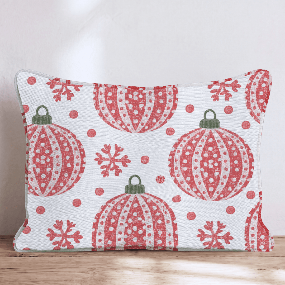Frosted Ornaments Throw Pillow throw pillow - Hillcroft Home
