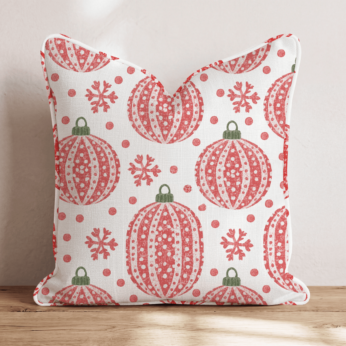 Frosted Ornaments Throw Pillow throw pillow - Hillcroft Home