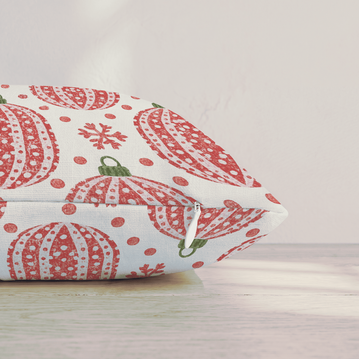 Frosted Ornaments Throw Pillow throw pillow - Hillcroft Home