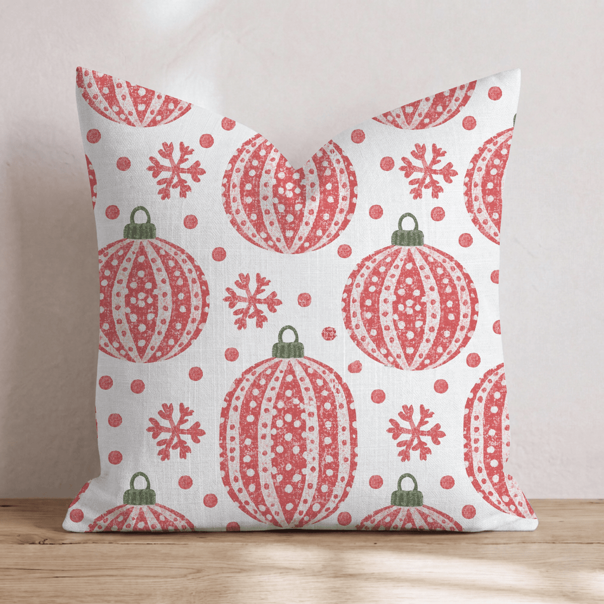 Frosted Ornaments Throw Pillow throw pillow - Hillcroft Home
