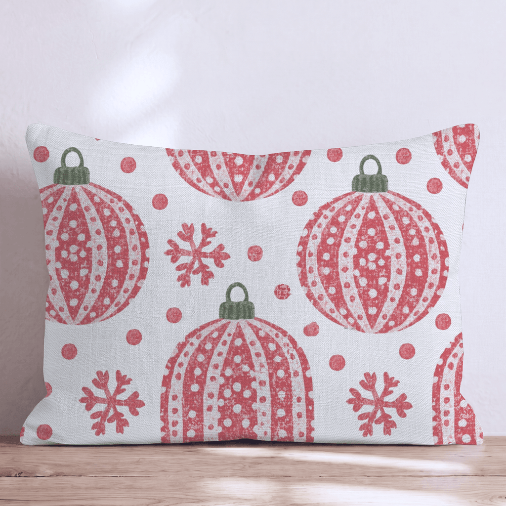 Frosted Ornaments Throw Pillow throw pillow - Hillcroft Home