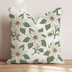Frosted Poinsettia Throw Pillow throw pillow - Hillcroft Home