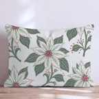 Frosted Poinsettia Throw Pillow throw pillow - Hillcroft Home
