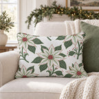 Frosted Poinsettia Throw Pillow throw pillow - Hillcroft Home