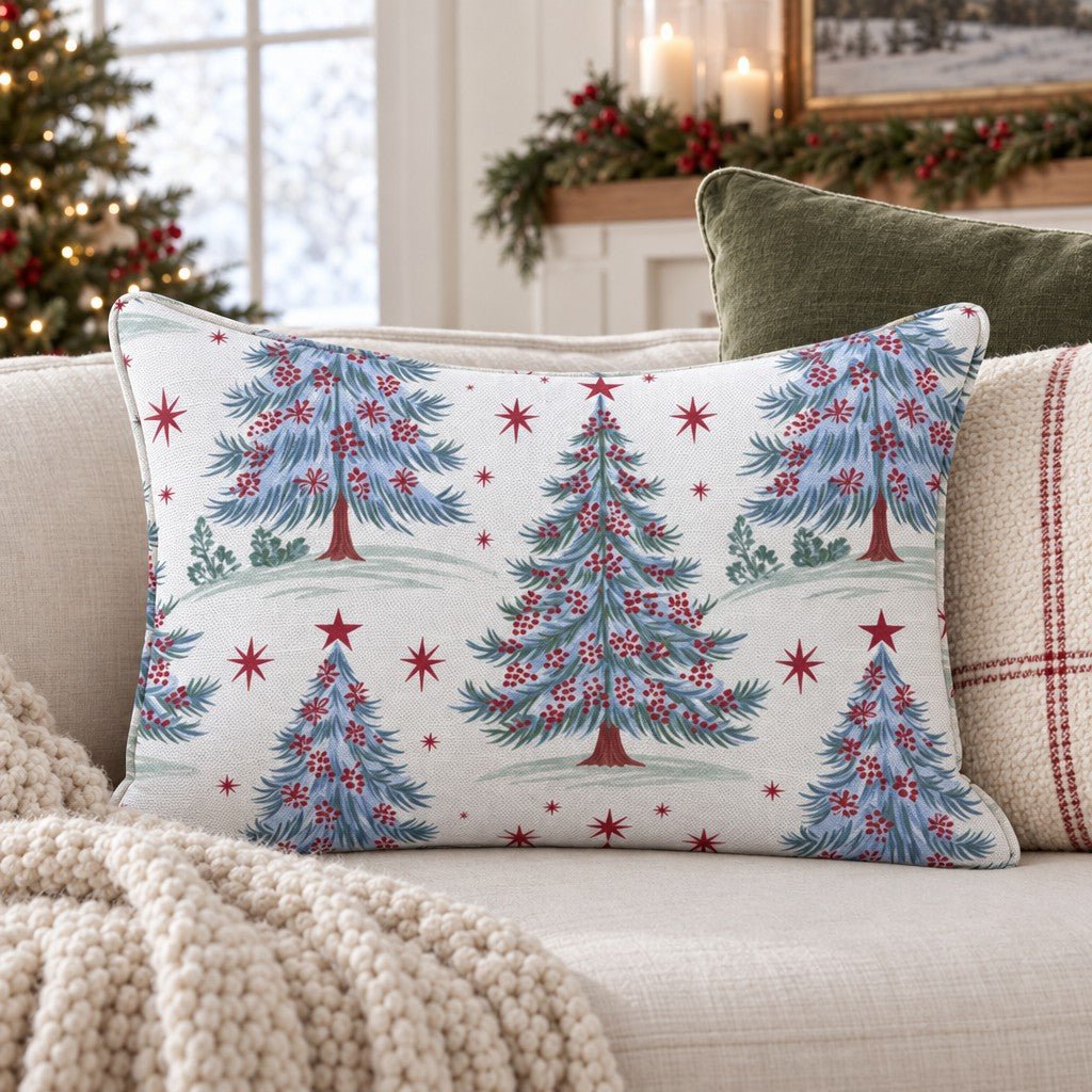 Frosted Spruce Throw Pillow throw pillow - Hillcroft Home