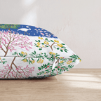 Frosty Chinoiserie Throw Pillow - Hillcroft Home