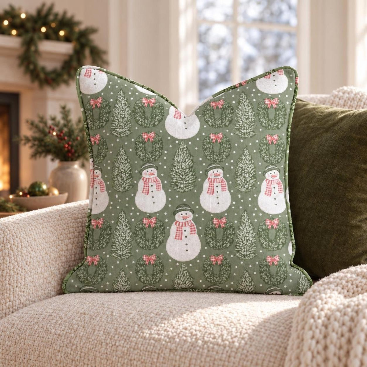 Frosty Friends Throw Pillow throw pillow - Hillcroft Home
