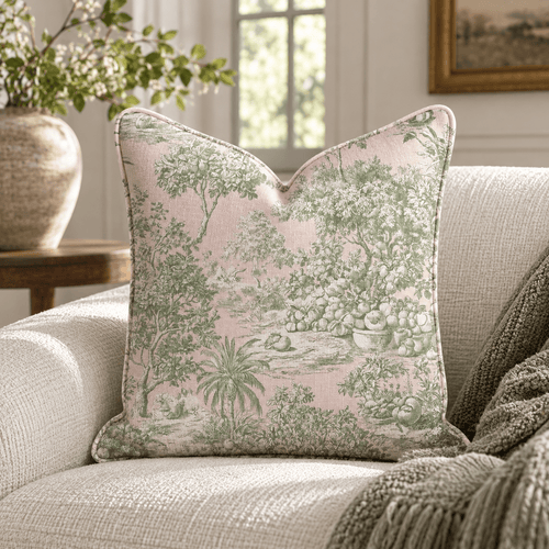 Fruitful Toile Throw Pillow throw pillow - Hillcroft Home