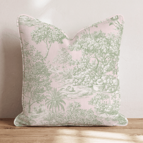 Fruitful Toile Throw Pillow - Hillcroft Home