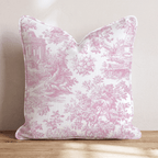 Fuchsia Toile Throw Pillow - Hillcroft Home