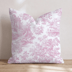 Fuchsia Toile Throw Pillow - Hillcroft Home