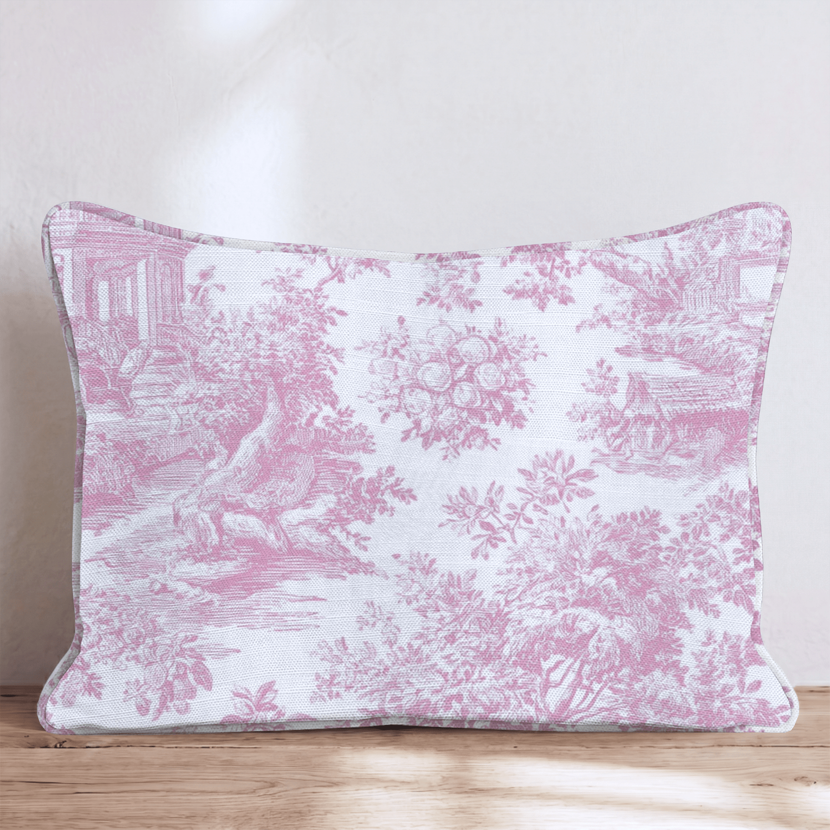 Fuchsia Toile Throw Pillow - Hillcroft Home