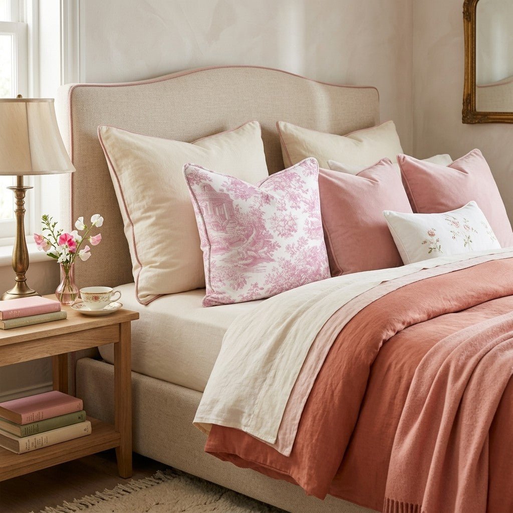 Fuchsia Toile Throw Pillow - Hillcroft Home