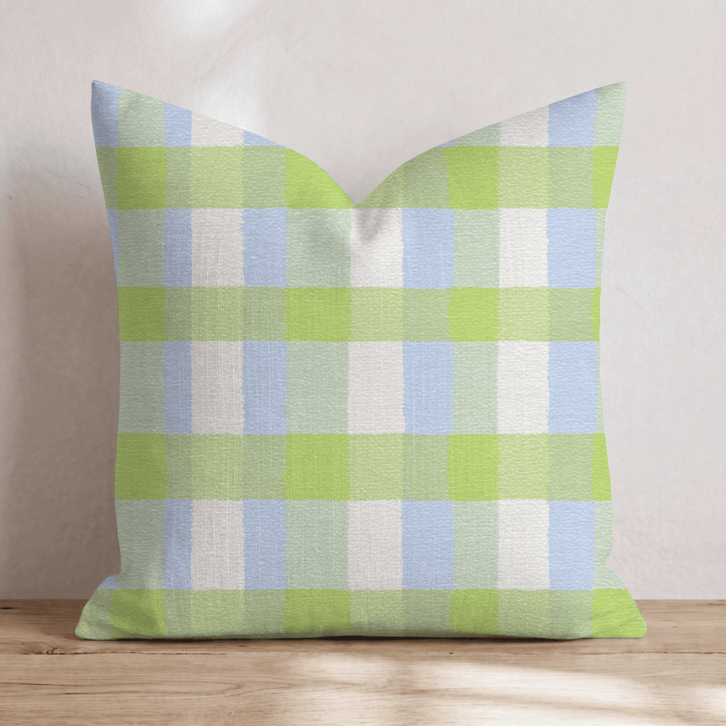 Full Bloom Gingham Throw Pillow - Hillcroft Home