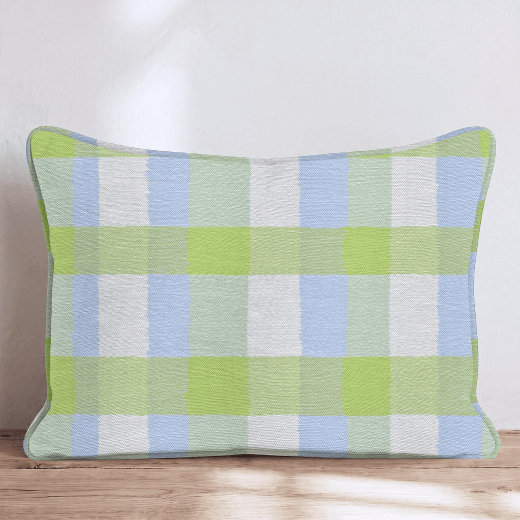 Full Bloom Gingham Throw Pillow - Hillcroft Home