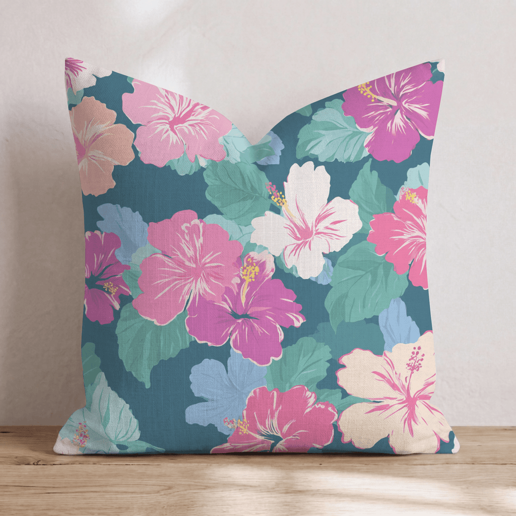 Full Bloom Hibiscus Throw Pillow - Hillcroft Home