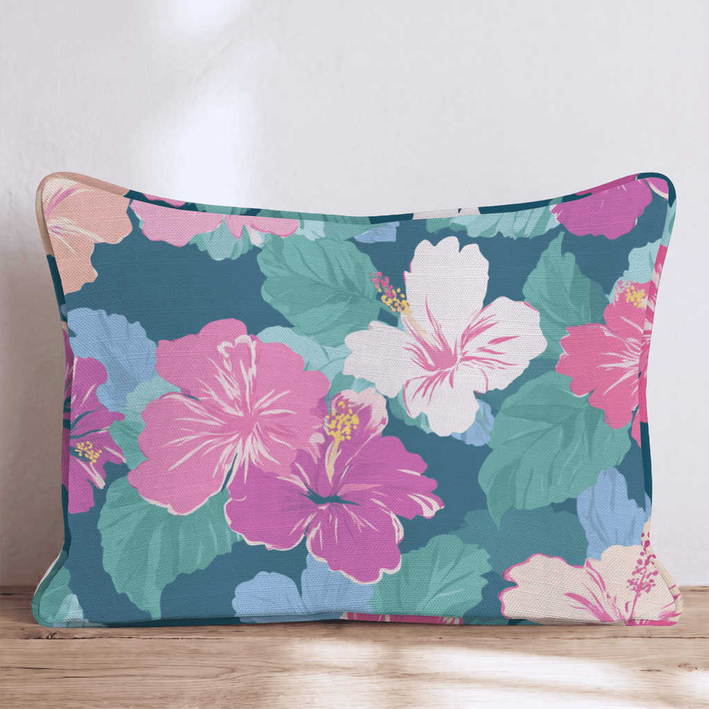 Full Bloom Hibiscus Throw Pillow - Hillcroft Home