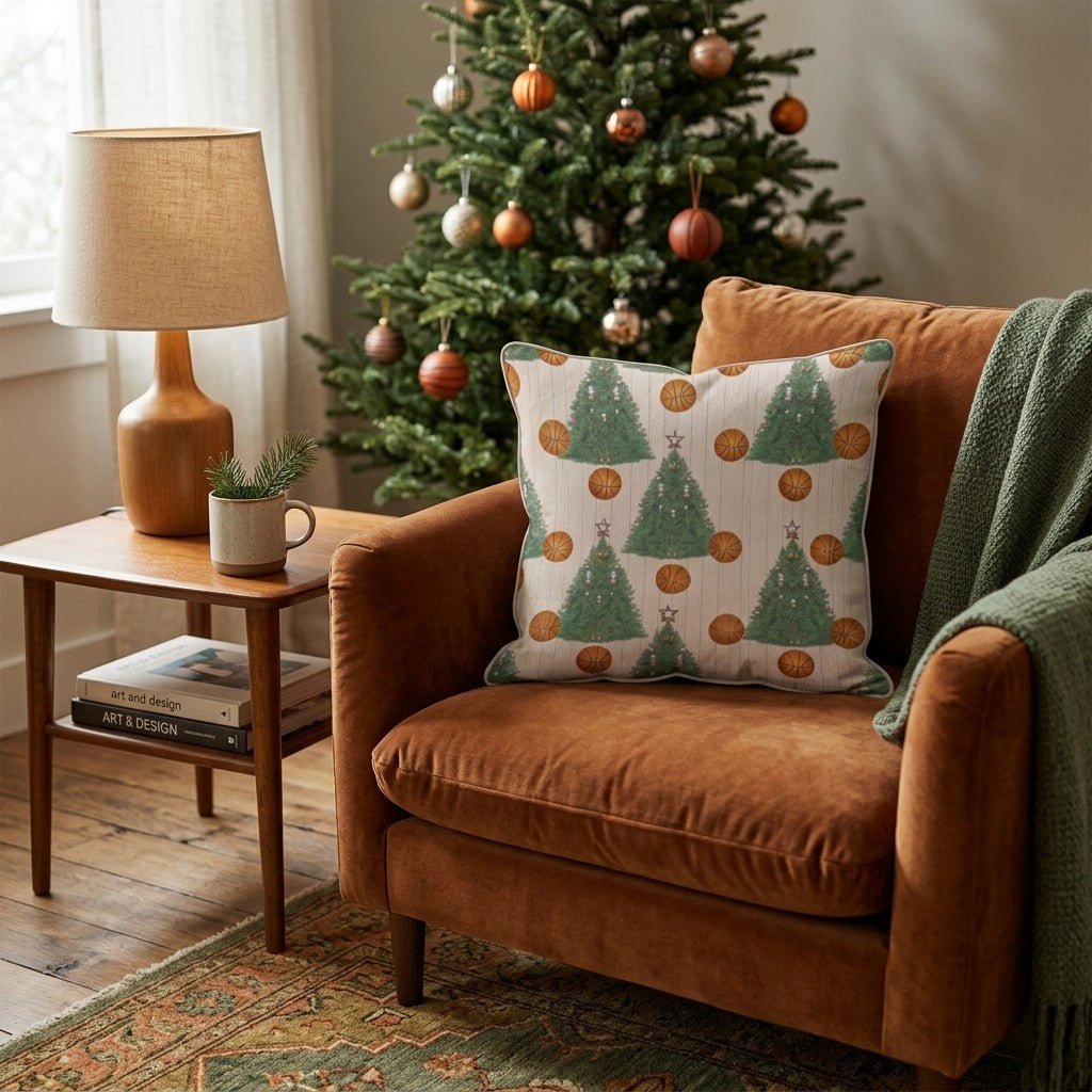 Full Court Christmas Throw Pillow - Hillcroft Home