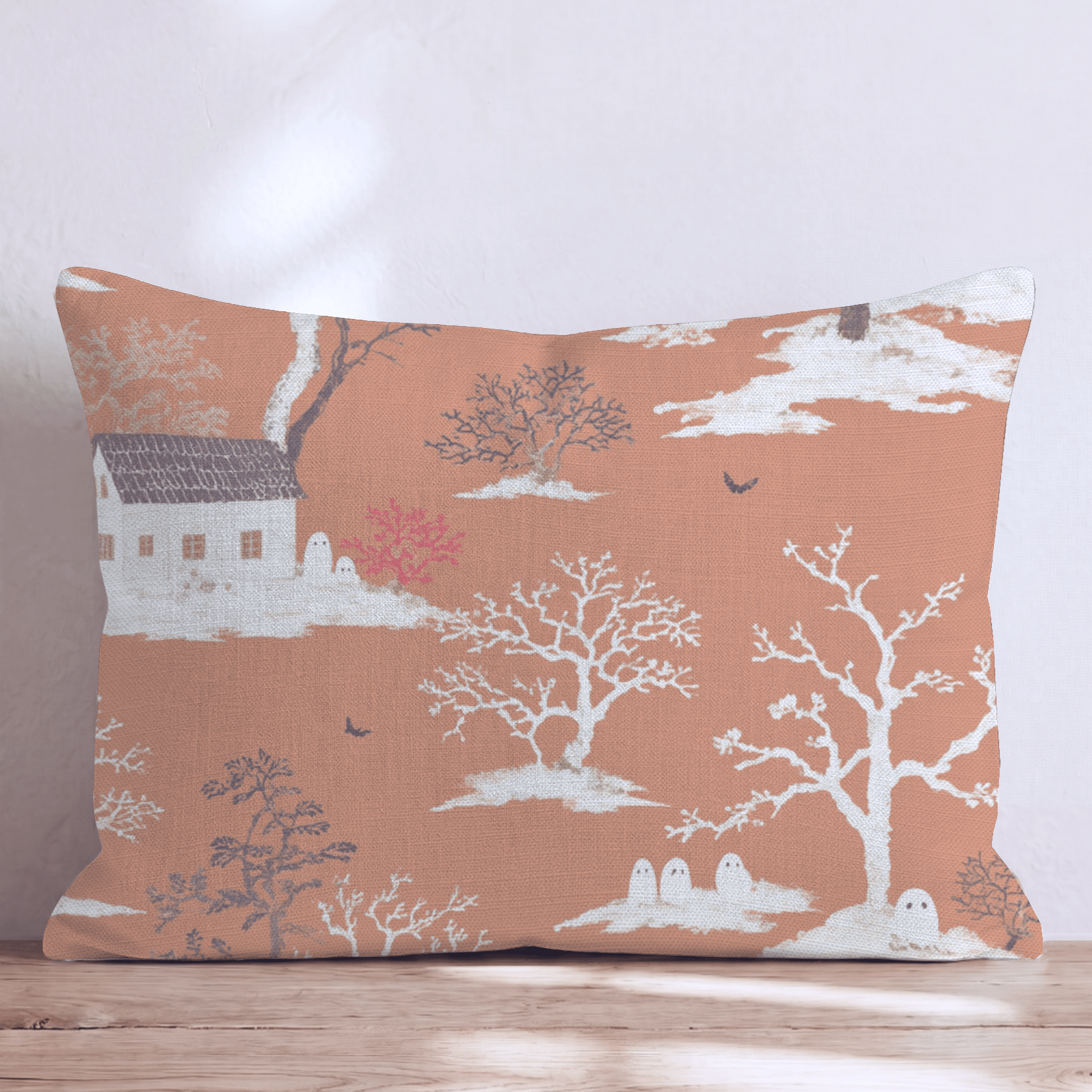 Full Moon Toile Throw Pillow - Hillcroft Home