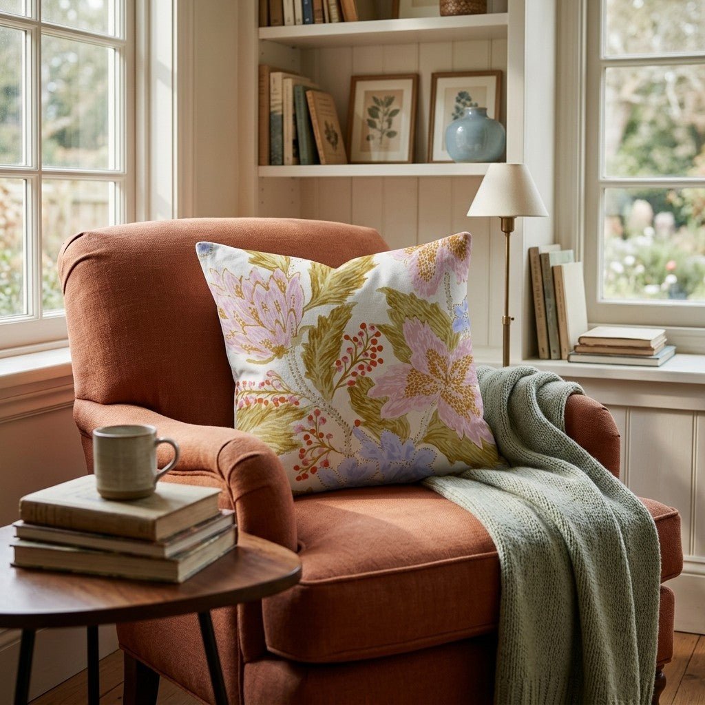 Fun and Floral Throw Pillow - Hillcroft Home