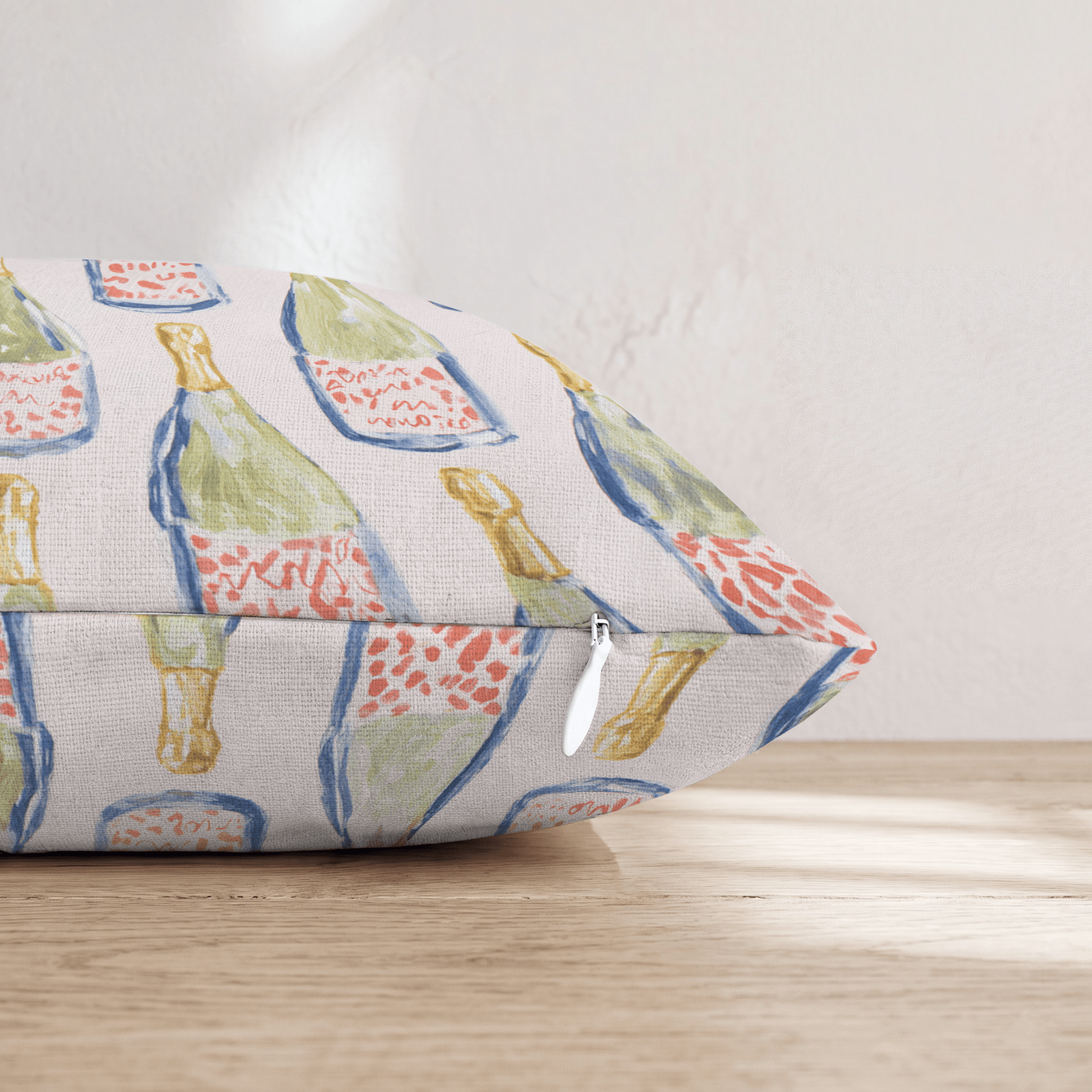 Fun Champagne Bottles Throw Pillow - Hillcroft Home