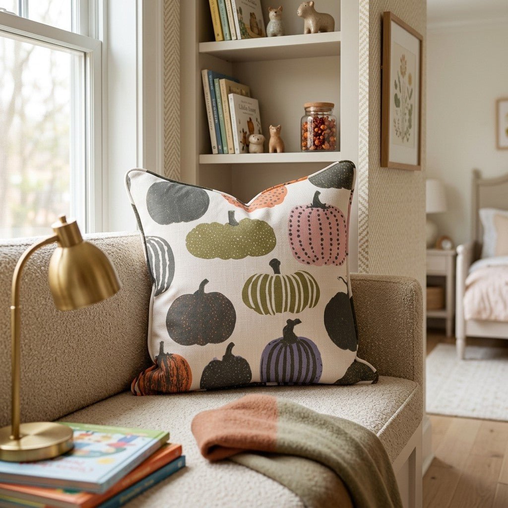 Funky Pumpkin Patch Throw Pillow - Hillcroft Home