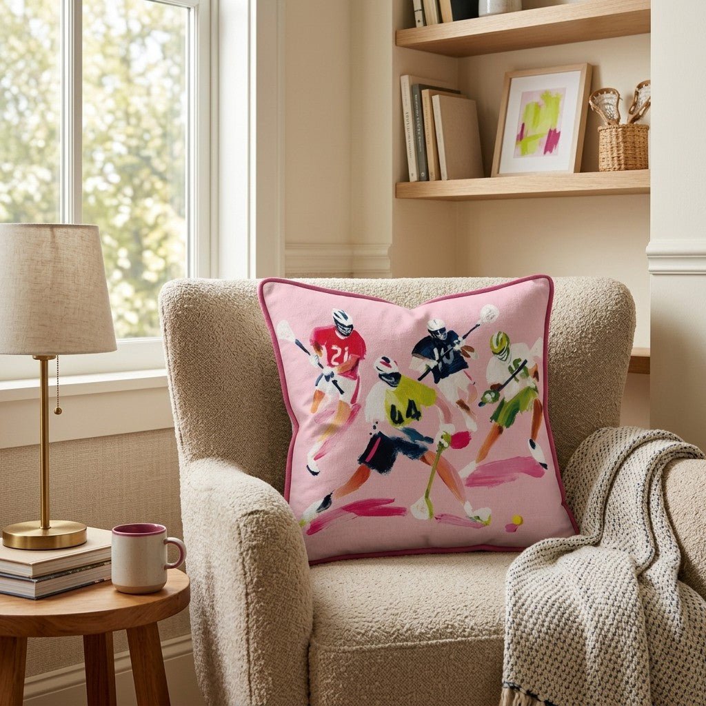 Game On Lacrosse Throw Pillow - Hillcroft Home