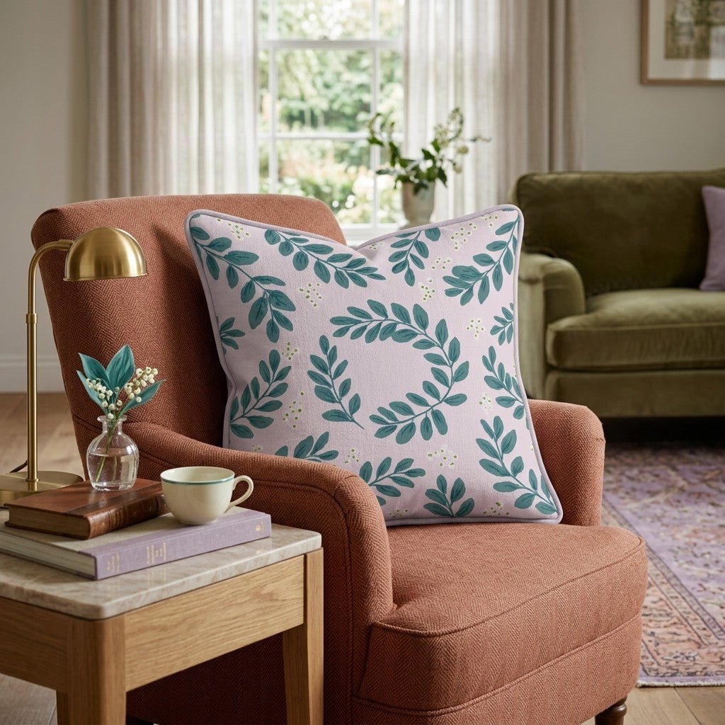 Garden Garland Throw Pillow - Hillcroft Home