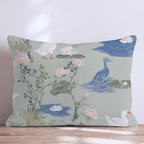 Garden Geese Sage Throw Pillow - Hillcroft Home