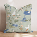 Garden Geese Sage Throw Pillow - Hillcroft Home