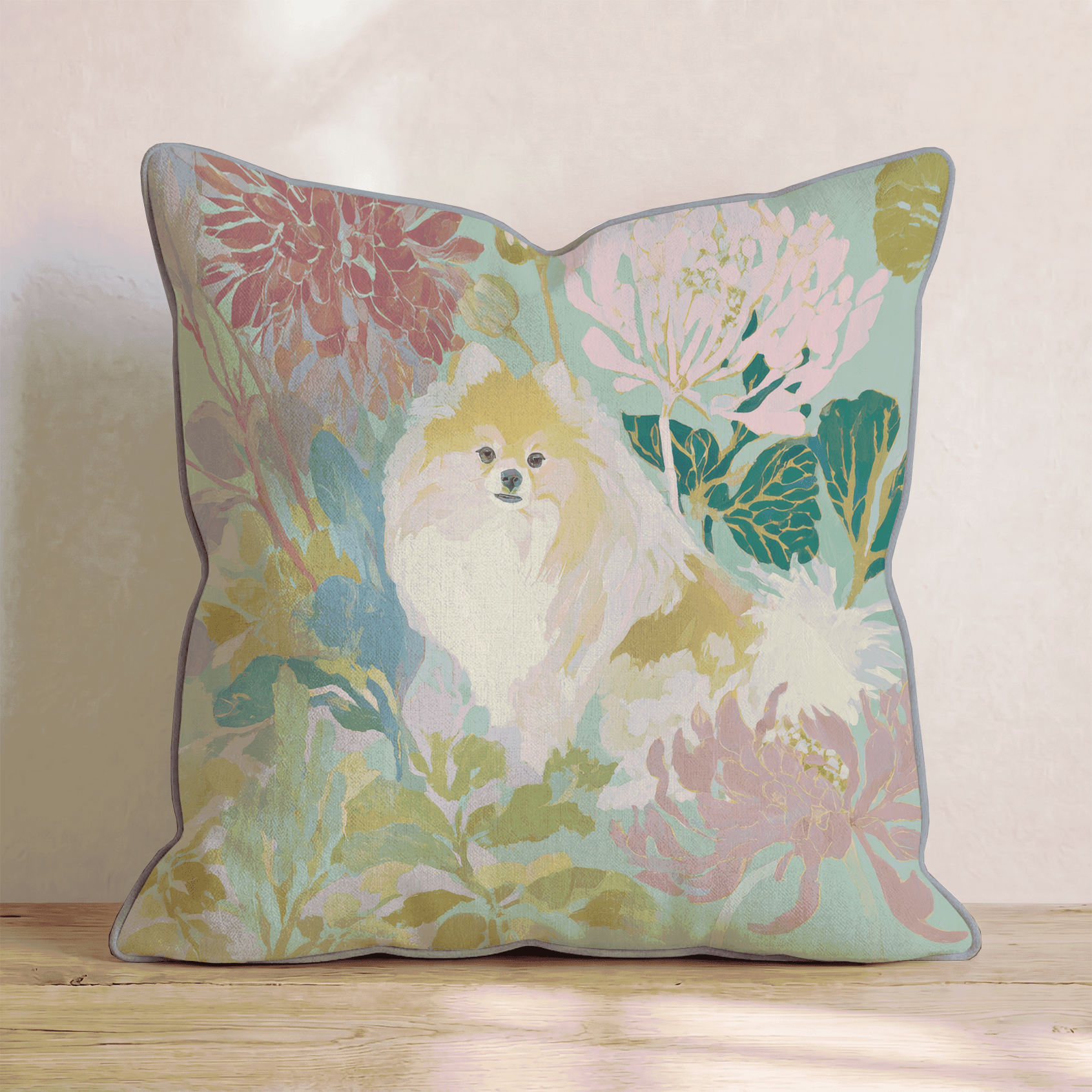 Garden Pom Throw Pillow - Hillcroft Home