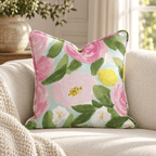 Garden Rose Mint Throw Pillow throw pillow - Hillcroft Home