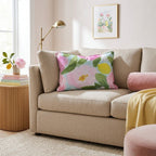 Garden Rose Mint Throw Pillow - Hillcroft Home