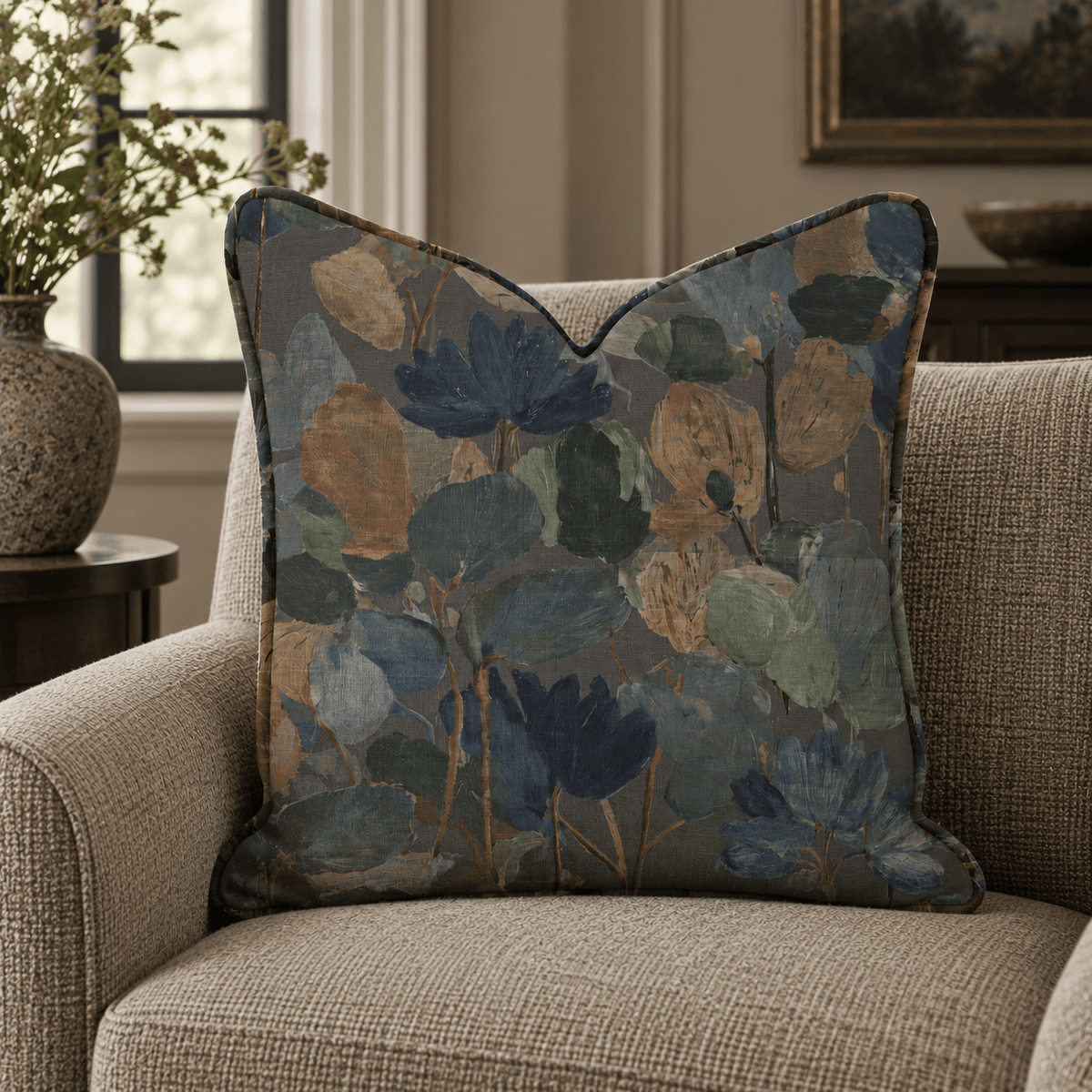 Garden Verse Rust Throw Pillow throw pillow - Hillcroft Home