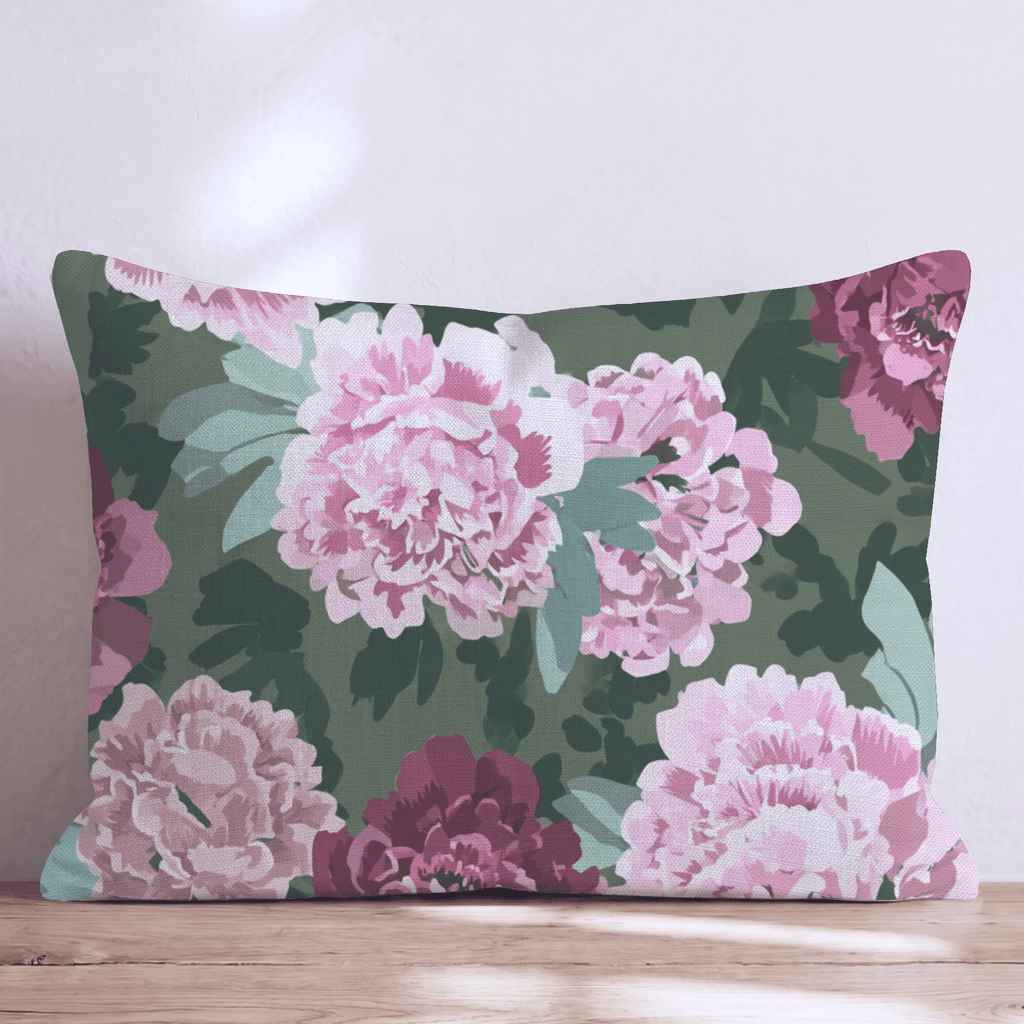 Gardenia Peonies Throw Pillow - Hillcroft Home