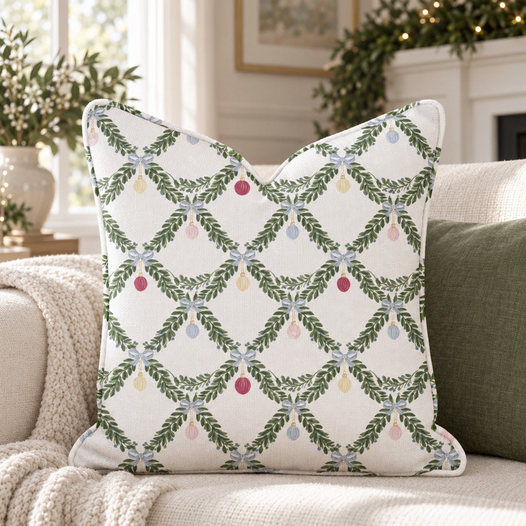 Garland Gala Throw Pillow throw pillow - Hillcroft Home