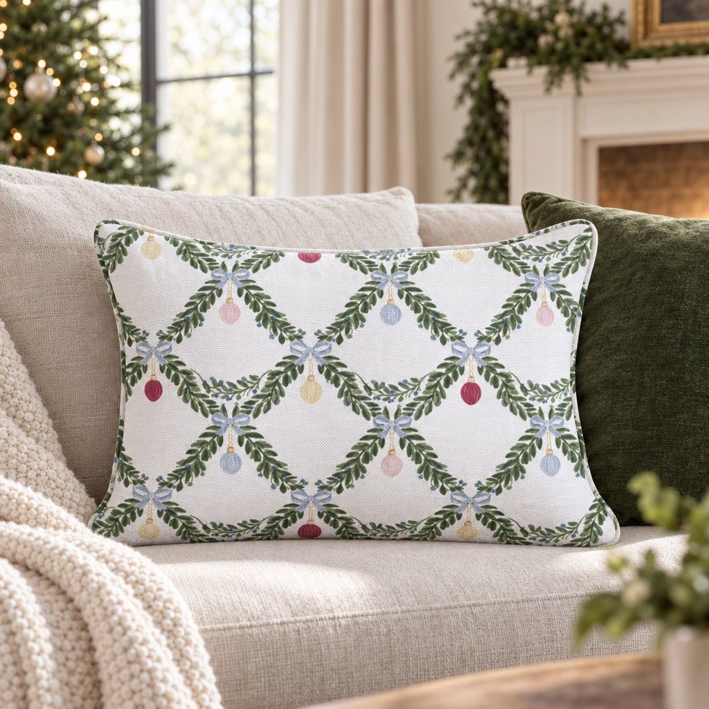 Garland Gala Throw Pillow throw pillow - Hillcroft Home