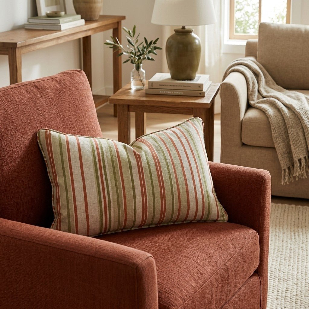 Gathere Here Stripes Throw Pillow - Hillcroft Home